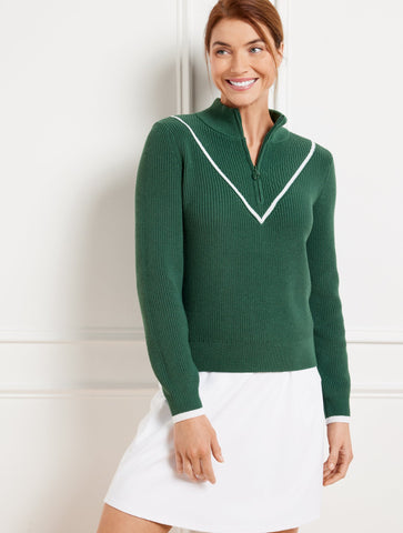Coolmax® Half-Zip Sweater - Chevron