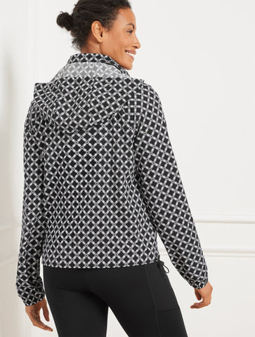 Lightweight Woven Stretch Bomber Jacket - Sunny Tiles