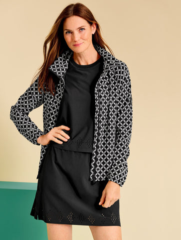 Lightweight Woven Stretch Bomber Jacket - Sunny Tiles