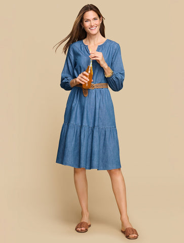 Tiered Denim Dress