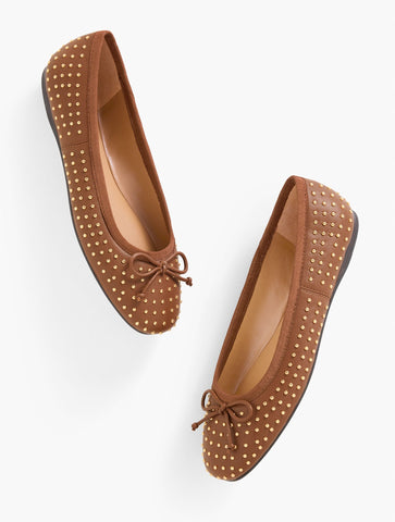 Blaine Soft Sole Studded Nappa Ballet Flats