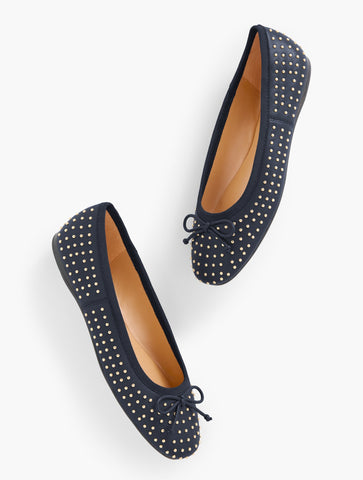 Blaine Soft Sole Studded Nappa Ballet Flats