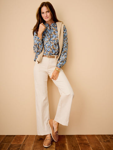 Ruffle Short Shirt - Gathered Blossoms