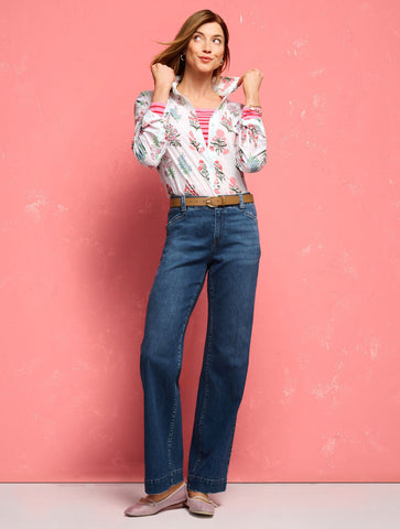 Poplin Short Shirt - Floral Radiance