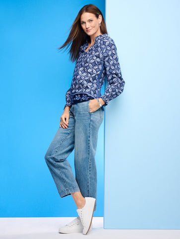 Side Button Top - Medallion Tie-Dye