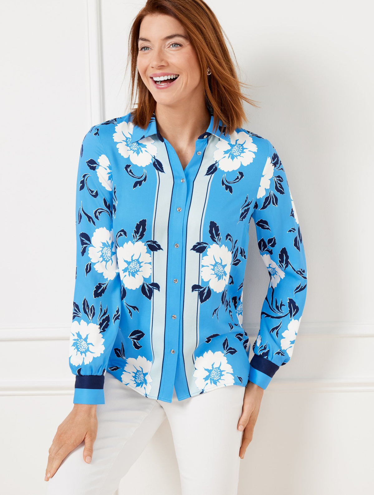 Button Front Shirt - Delightful Floral