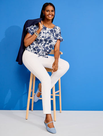 Tie Front Top - Blushing Roses