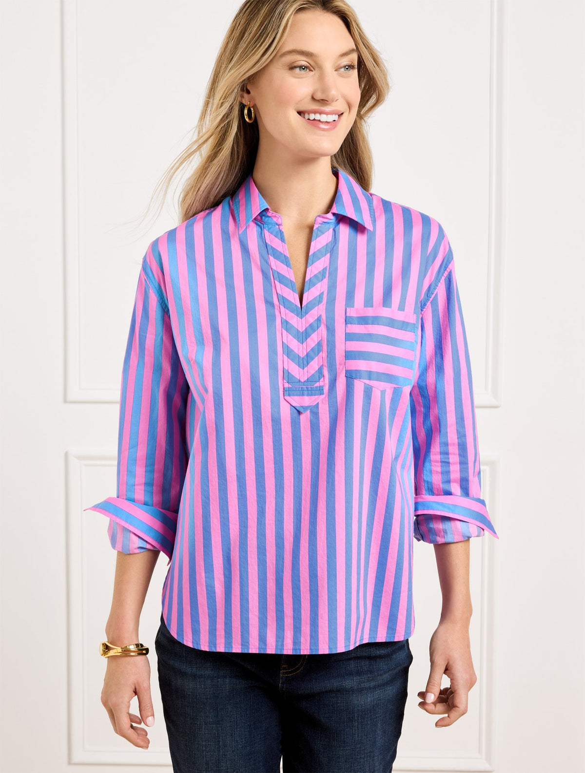 Short Shirt - Garden Stripe