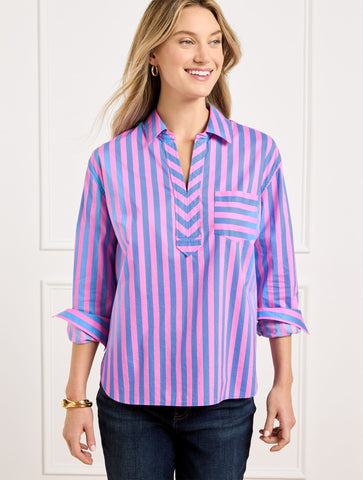 Short Shirt - Garden Stripe