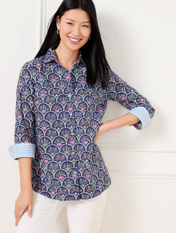 Modern Classic Shirt - Scalloped Floral