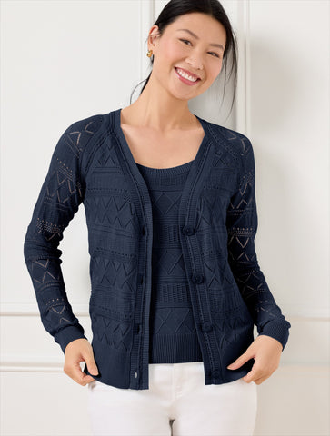 Lace Pointelle Cardigan