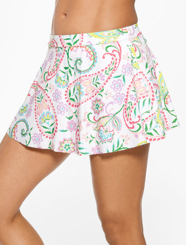 Aqua Club Flounce Swim Skirt - Island Paisley