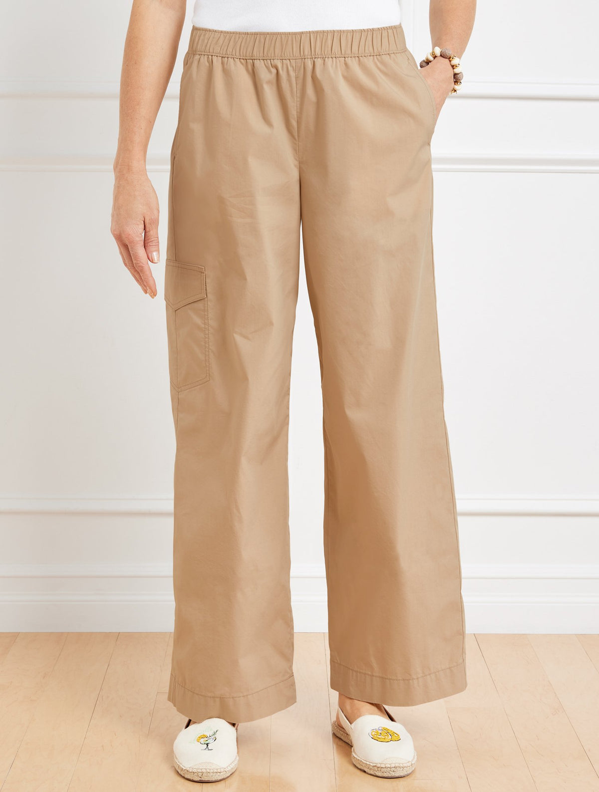 Wide Leg Cargo Poplin Pants