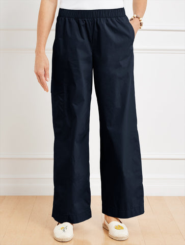 Wide Leg Cargo Poplin Pants