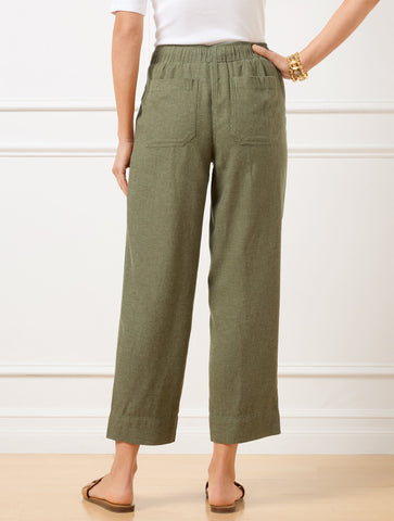 Straight Crop Drawstring Pants