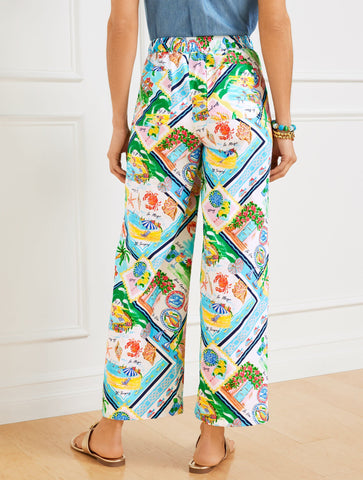 Wide Ankle Linen Cotton Pants - Summer Vista