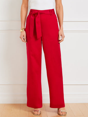 Wide Leg Pull-On Pants