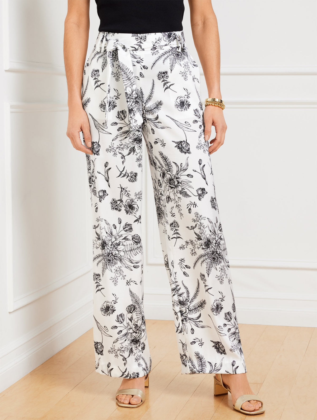 Wide Leg Pull-On Pants - Petal Poetry