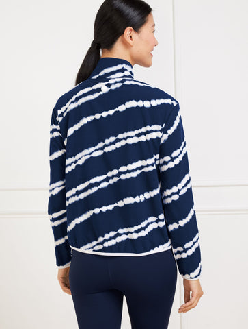 Lightweight Woven Stretch Half-Zip Pullover - Aurora Lines