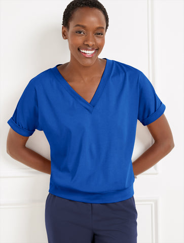 Luxe Jersey V-Neck Tee