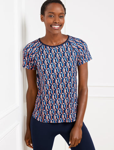 Cool Slub Active Short Sleeve Tee - Pinwheel Geo