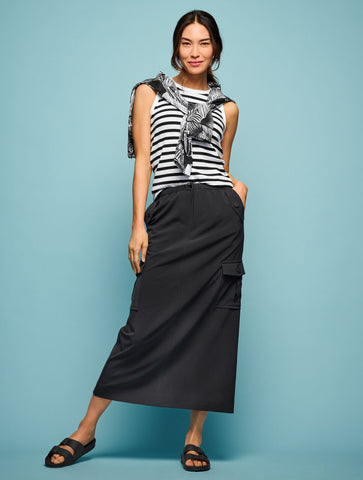 Ribbed Racerback Tank - Robin Stripe