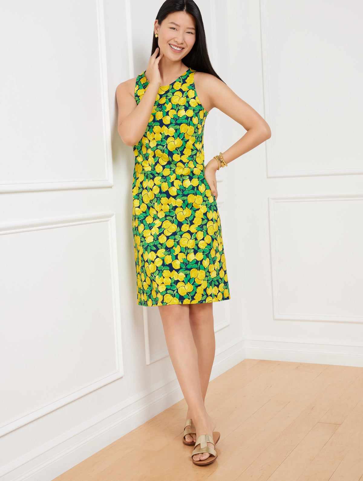 Effortless Jersey Sleeveless Shift Dress - Lemon Bunches