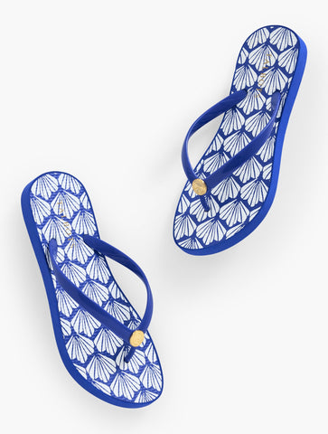 Bea Molded Thong Flip Flops - Aqua Club Fiji Shells