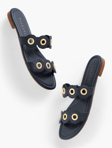 Camy Eyelet Nappa Slides