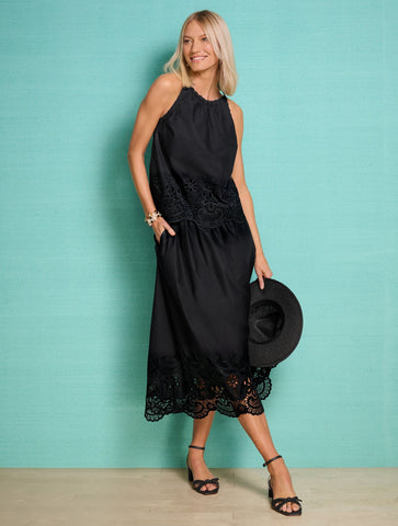 Embroidered Poplin Shell