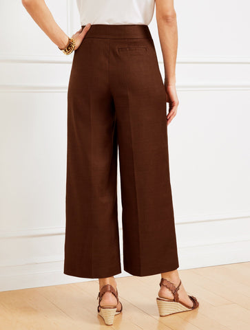 Wide Crop Linen Blend Pants