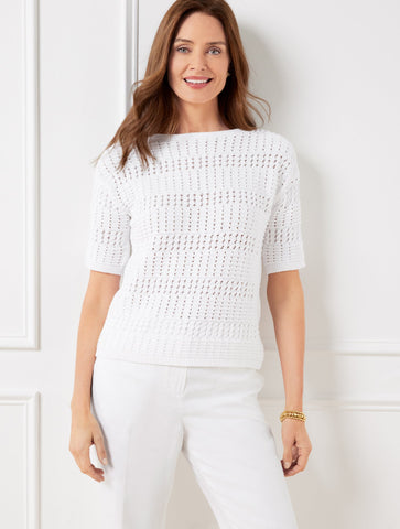 Textured Bateau Neck Pullover
