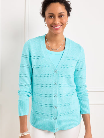 V-Neck Girlfriend Cardigan - Marl