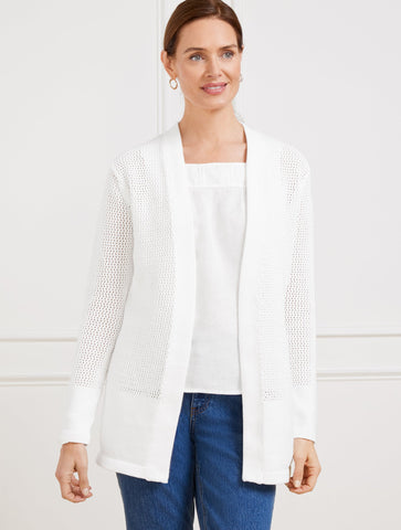 Open Stitch Flyaway Cardigan