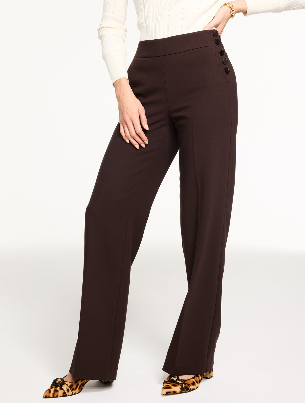Talbots Greenwich Tailored Stretch Wide Leg Pants