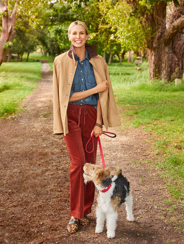 Straight Leg Pull-On Corduroy Pants