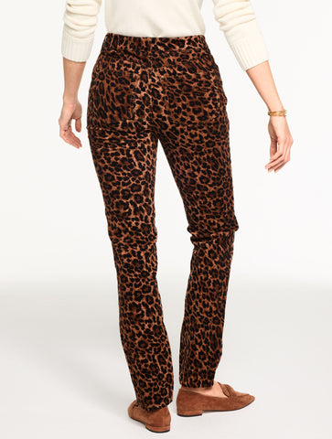 Straight Leg Stretch Corduroy Pants - Spectacular Animal - Curvy Fit