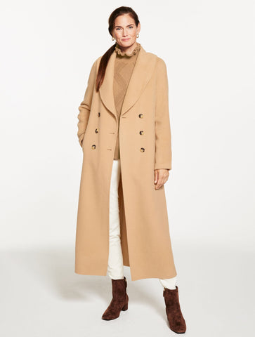 Wool Blend Shawl Collar Coat