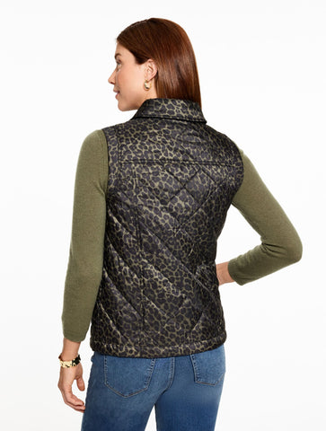 Quilted Barn Vest - Allover Animal