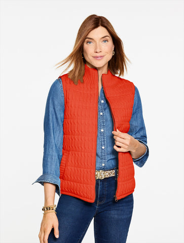 Cable Knit Quilted Vest