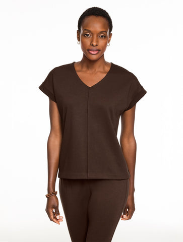Passport Ponte V-Neck Pullover