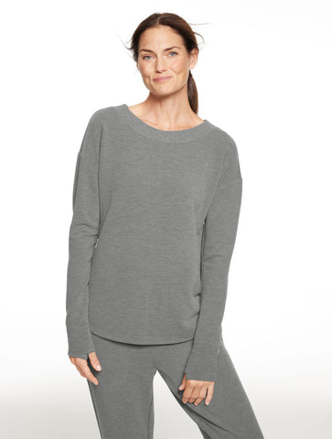 Tech Waffle Knit Open Back Pullover