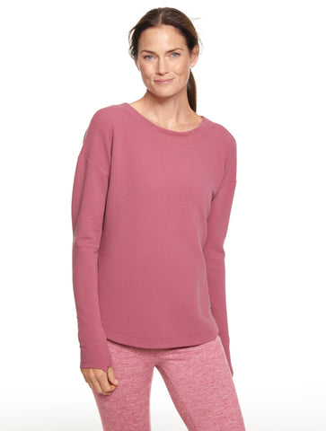 Tech Waffle Knit Open Back Pullover