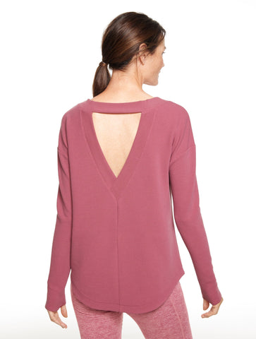 Tech Waffle Knit Open Back Pullover