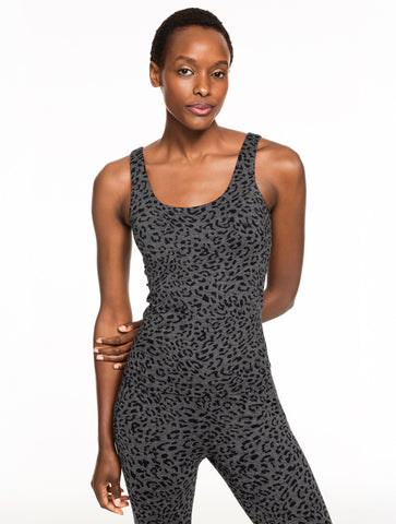 Studio Stretch Built-In Bra Tank - Tonal Cheetah