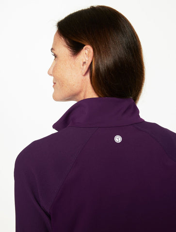 Performance Compression Contrast Ribbed-Sleeve Jacket