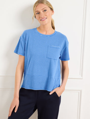 Supersoft Jersey Boxy Crewneck Tee - Essex Stripe