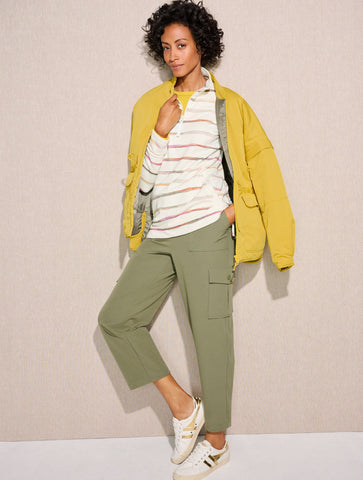 Classic French Terry Pullover - Watercolor Stripe