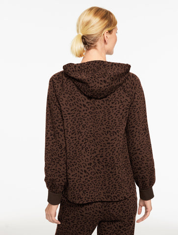 French Terry Hoodie - Tonal Cheetah