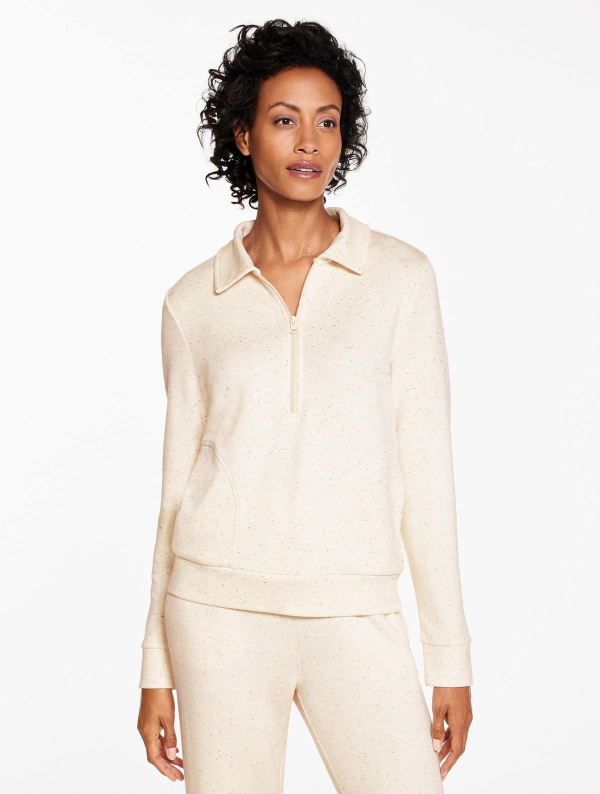 AirKnit Stretch Nep Johnny Collar Half-Zip Pullover